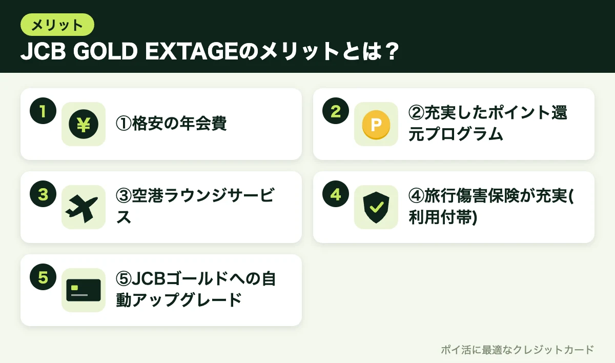 図解：JCB GOLD EXTAGEのメリットとは？
