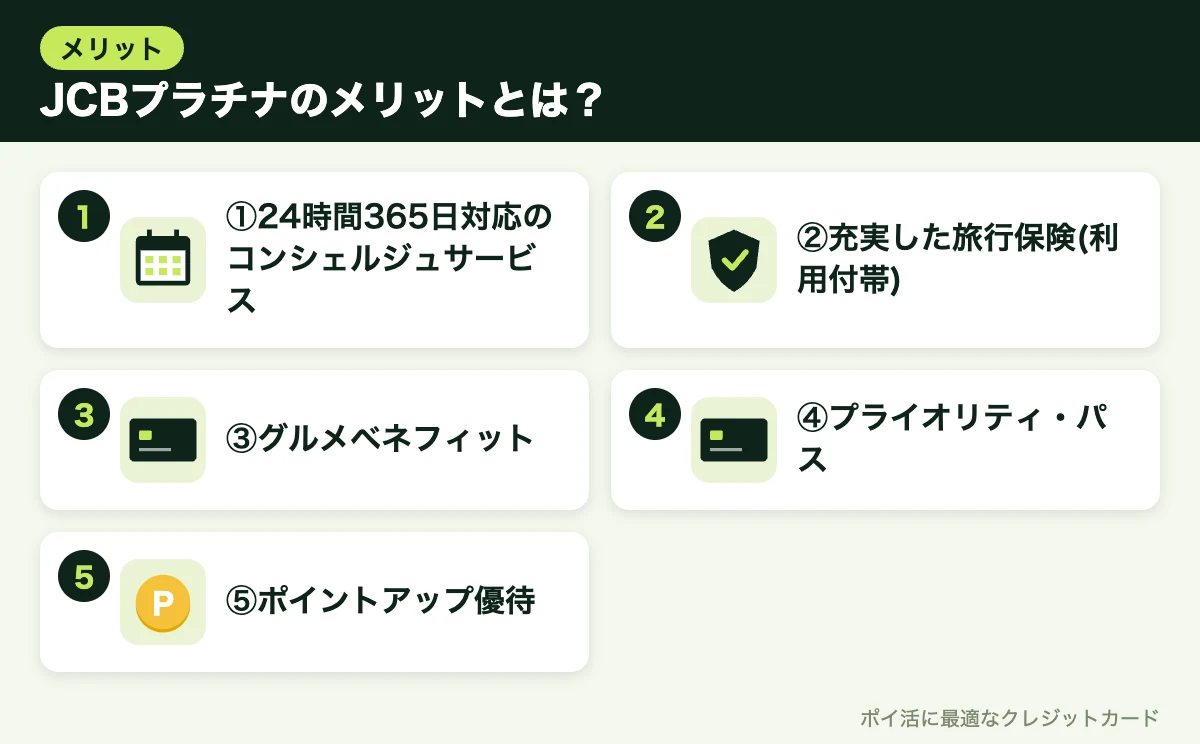 図解:JCBプラチナのメリットとは?