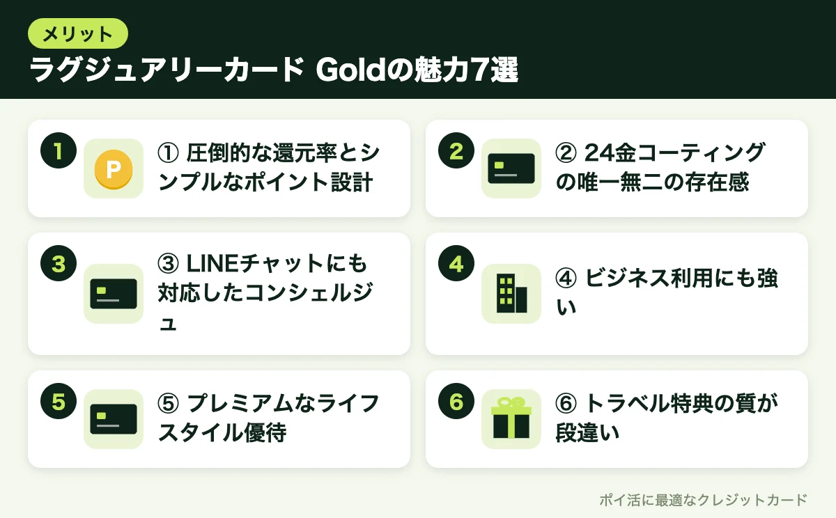 図解:ラグジュアリーカード Goldの魅力7選